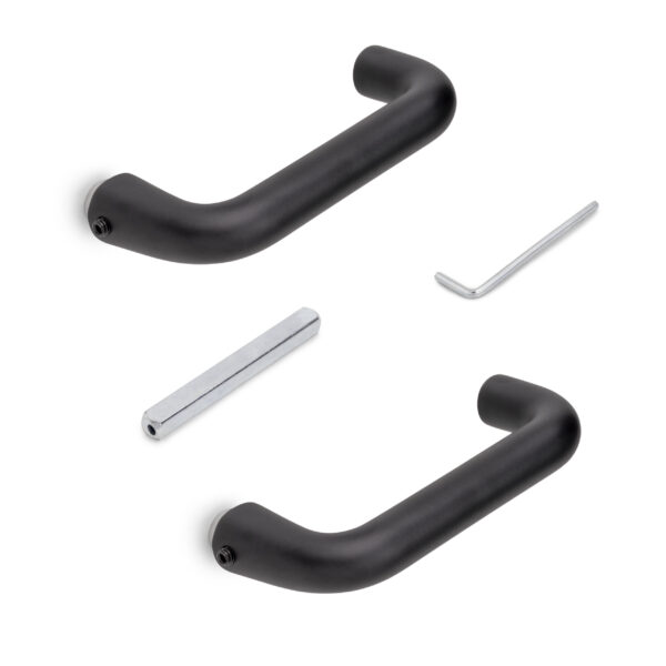 Emuca Poignées pour serrures de portes en verre pour intérieur, Modèle en U, Aluminium, Noir