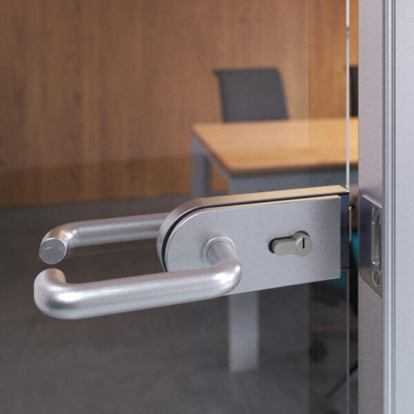 Emuca Poignées pour serrures de porte en verre pour intérieur, Modèle en U, Aluminium, Anodisé mat – Image 2