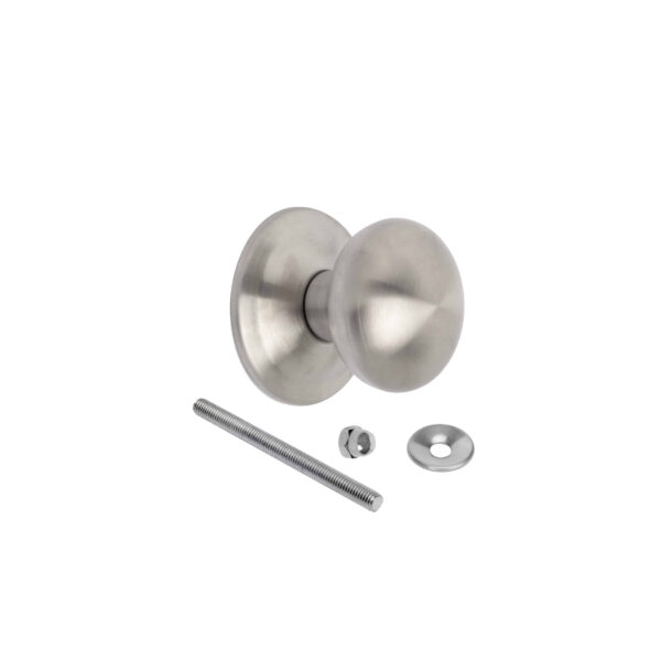 Emuca Bouton de porte d'entrée, Modèle Bowler, Ø70mm poignée pour porte d'entrée, Acier inoxydable, Nickel satiné