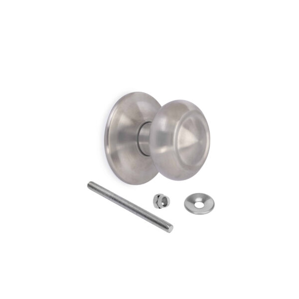 Emuca Bouton de porte d'entrée, Modèle Fedora, Ø70mm poignée pour porte d'entrée, Acier inoxydable, Nickel satiné