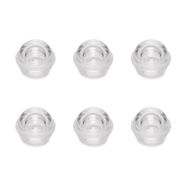 Lot de 6 butées de porte hémisphériques adhésives, fixation au sol, Plastique, Transparent