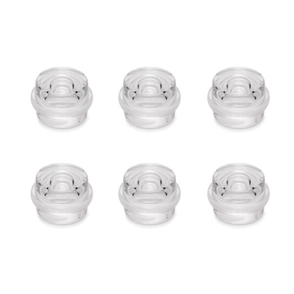 Lot de 6 butées de porte cylindriques adhésives, fixation au sol, Plastique, Transparent