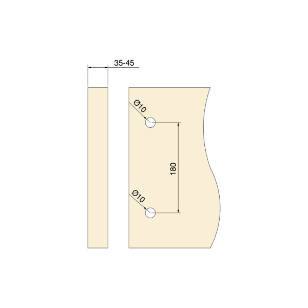 Emuca Poignée pour portes coulissantes en bois Pasadena, Longueur 240 mm, entraxe 180 mm, Acier, Noir texturé – Image 8