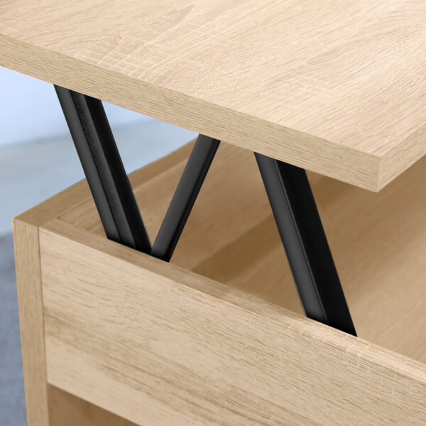 Emuca Ensemble de mécanismes de levage pour tables basses, permette elevare la mesa 192mm, Acier, Peint en noir – Image 3