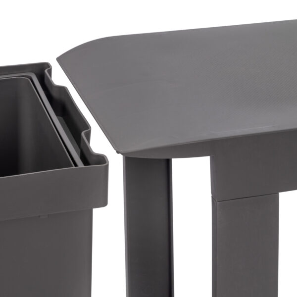 Emuca Poubelles de recyclage pour la cuisine, 1 x 30L, fixation inférieure et extraction automatique, Acier et Plastique, Gris antracite – Image 7