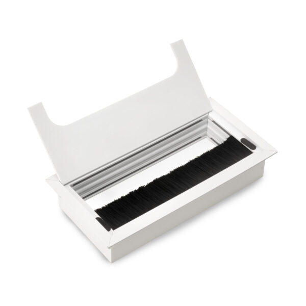 Passe-câbles de table Emuca Quadrum, rectangulaire, 159x80mm, à encastrer, Aluminium, Peint en blanc – Image 3