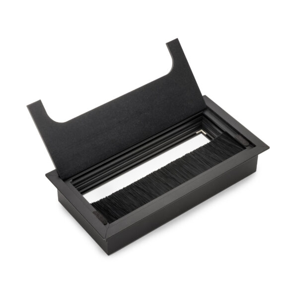 Passe-câbles de table Emuca Quadrum, rectangulaire, 159x80mm, à encastrer, Aluminium, Peint en noir – Image 3