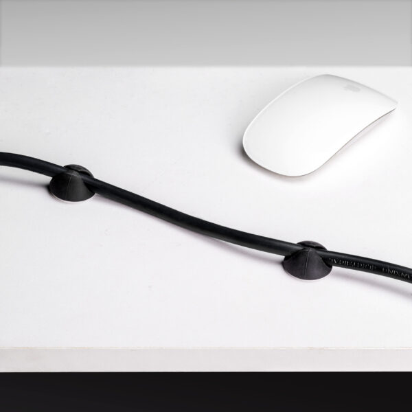 Emuca Lot de 2 Chemin de câbles sous le bureau, Longueur 430 mm, Acier, Peint en noir – Image 3