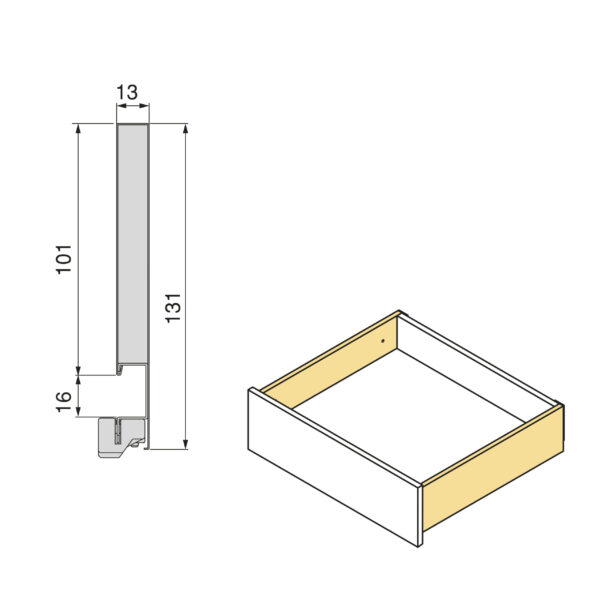 Emuca Tiroir extérieur Vertex avec réglages 3D hauteur 131mm, 40kg, profondeur 2550mm, Acier, Peint en blanc – Image 7