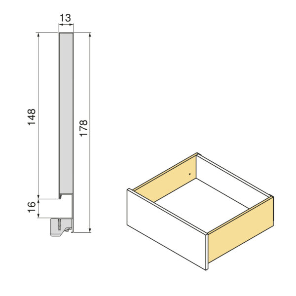 Emuca Tiroir extérieur Vertex avec réglages 3D hauteur 178 mm, 40kg, profondeur 450mm, Acier, Peint en aluminium – Image 8