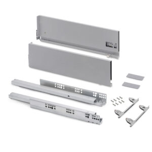 Emuca Tiroir extérieur Vertex avec réglages 3D hauteur 178 mm, 40kg, profondeur 450mm, Acier, Peint en aluminium