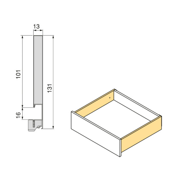 Emuca Tiroir extérieur Vertex Push Synchro avec réglages 3D, hauteur 131mm, 40kg, profondeur 350mm, Acier, Gris antracite – Image 7