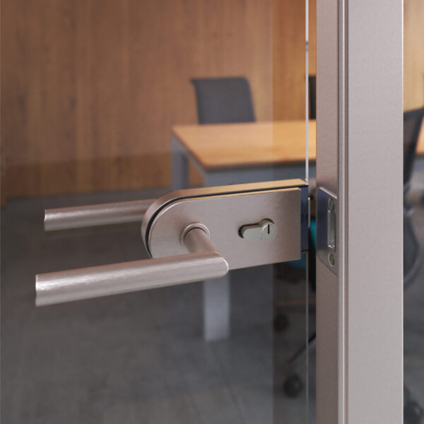 Emuca Poignées pour serrures de portes de verre pour intérieur, Modèle en L-R, acier inoxydable – Image 3