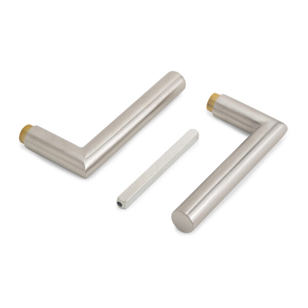 Emuca Poignées pour serrures de portes de verre pour intérieur, Modèle en L-R, acier inoxydable