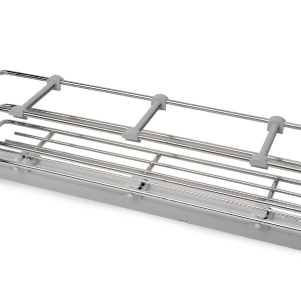 Emuca porte-bouteilles extractible SupraMax avec fermeture à amortie, gauche, 3 plateaux, module 150mm, Acier, Chromé – Image 5
