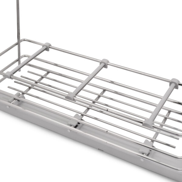 Emuca porte-bouteilles extractible SupraMax avec fermeture à amortie, gauche, 3 plateaux, module 200mm, Acier, Chromé – Image 5