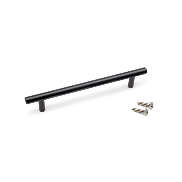Emuca Lot de 10 poignées pour meubles Orlando, L252mm, entraxe 192mm, Acier, Peint en noir – Image 9