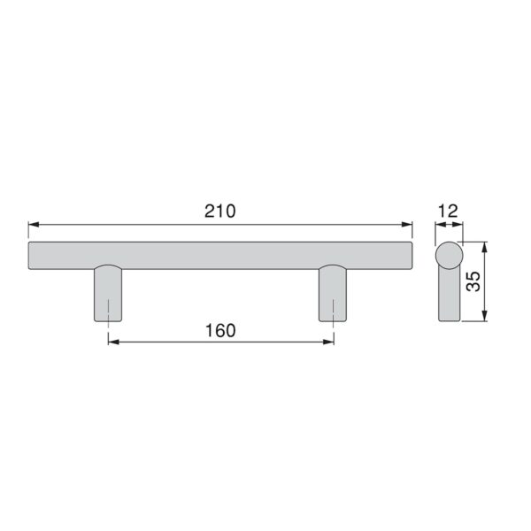 Emuca Lot de 10 poignées pour meubles Orlando, L210mm, entraxe 160mm, Acier, Peint en noir – Image 11