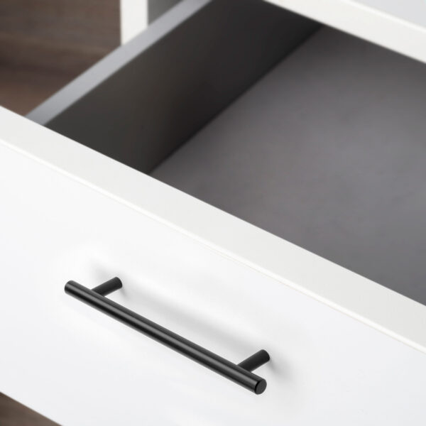 Emuca Lot de 10 poignées pour meubles Orlando, L210mm, entraxe 160mm, Acier, Peint en noir – Image 2