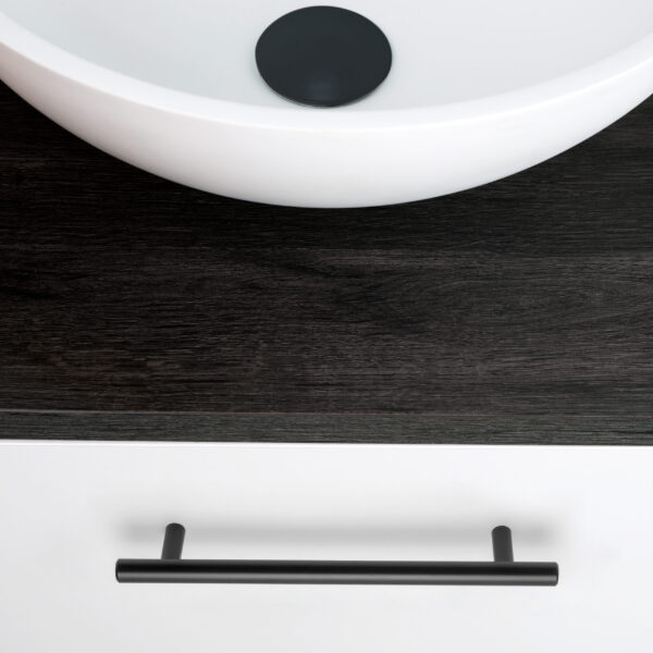 Emuca Lot de 10 poignées pour meubles Orlando, L210mm, entraxe 160mm, Acier, Peint en noir – Image 3