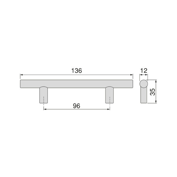 Emuca Lot de 10 poignées pour meubles Orlando, L136mm, entraxe 96mm, Acier, Peint en noir – Image 11