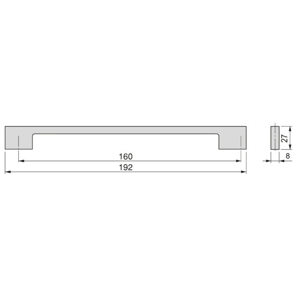 Emuca Lot de 5 poignées pour meubles Montréal, L192mm, entraxe 160mm, Zamak, Peint en noir – Image 6