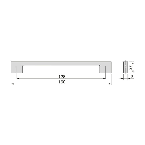 Emuca Lot de 5 poignées pour meubles Montréal, L160mm, entraxe 128mm, Zamak, Peint en noir – Image 6