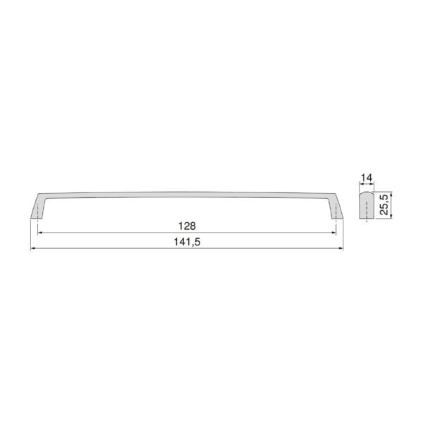 Emuca Lot de 10 poignées pour meubles Canton, L142mm, entraxe 128mm, Zamak, Nickel satiné – Image 7
