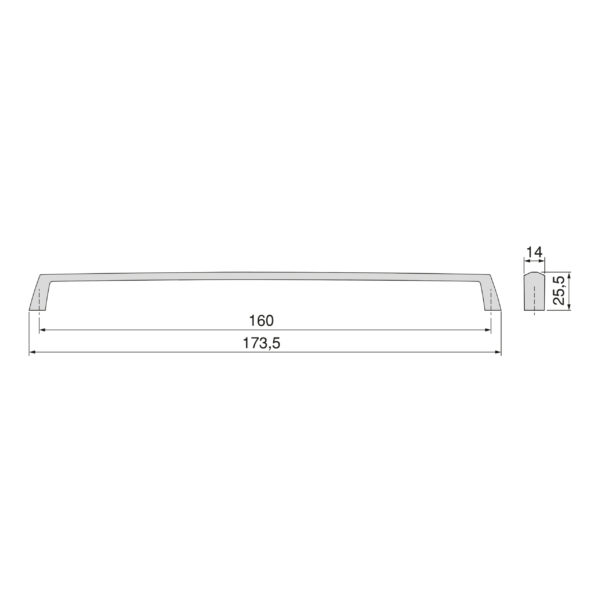 Emuca Lot de 10 poignées pour meubles Canton, L174mm, entraxe 160mm, Zamak, Nickel satiné – Image 7
