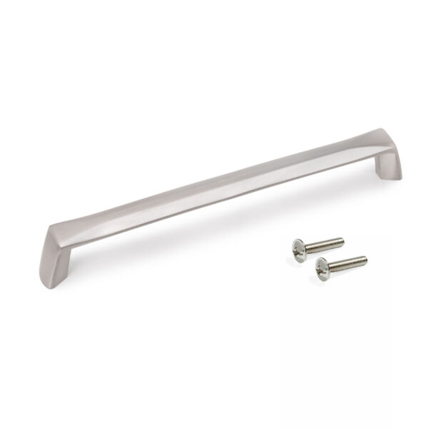 Emuca Lot de 10 poignées pour meubles Canton, L174mm, entraxe 160mm, Zamak, Nickel satiné – Image 6