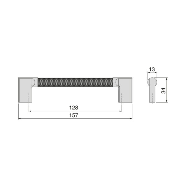 Emuca Lot de 5 poignées pour meubles Sofia, L157mm, entraxe 128mm, Aluminium , Peint en noir – Image 5