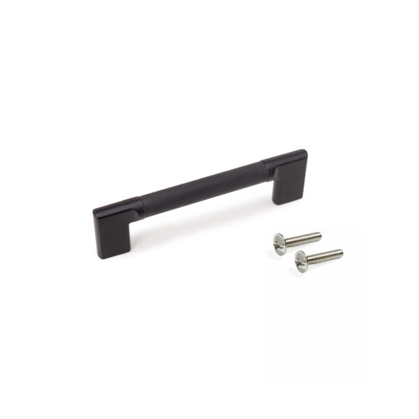 Emuca Lot de 5 poignées pour meubles Sofia, L157mm, entraxe 128mm, Aluminium , Peint en noir – Image 4