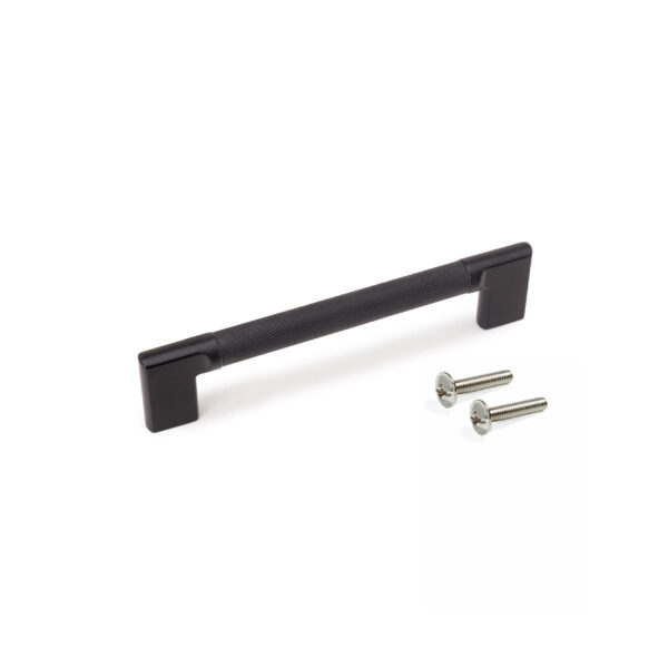 Emuca Lot de 5 poignées pour meubles Sofia, L189mm, entraxe 160mm, Aluminium , Peint en noir – Image 4