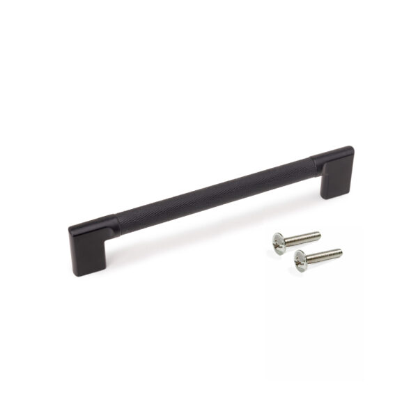 Emuca Lot de 5 poignées pour meubles Sofia, L221mm, entraxe 192mm, Aluminium , Peint en noir – Image 4