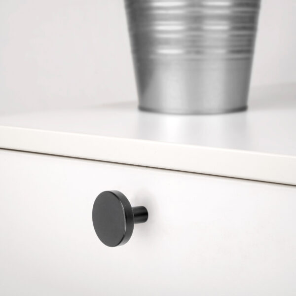 Emuca Lot de 10 boutons pour meubles Uppsala, diamètre 30mm, Aluminium, Peint en noir – Image 2