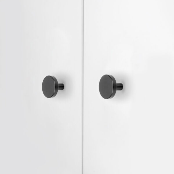 Emuca Lot de 10 boutons pour meubles Uppsala, diamètre 30mm, Aluminium, Peint en noir – Image 4