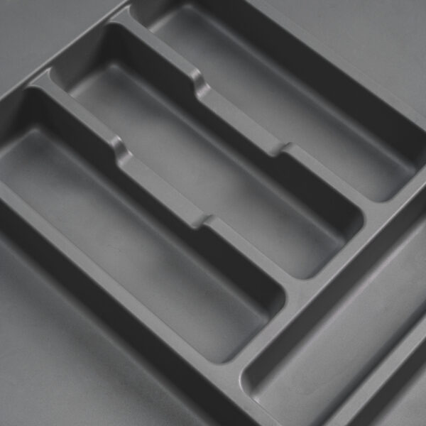 Emuca Range-couverts Optima pour tiroir universel, module 700mm, Plastique, Gris antracite – Image 2