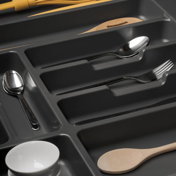 Emuca Range-couverts Optima pour tiroir universel, module 700mm, Plastique, Gris antracite – Image 4