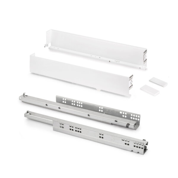 Emuca Tiroir extérieur Simplex 25kg hauteur 88mm, profondeur 490mm, acier, peint en blanc