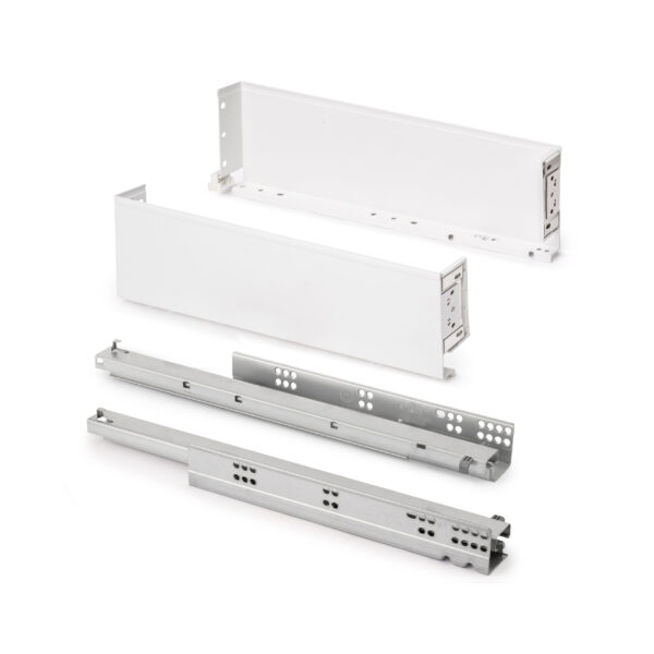 Emuca Tiroir extérieur Simplex 25kg hauteur 122mm, profondeur 440mm, acier, peint en blanc