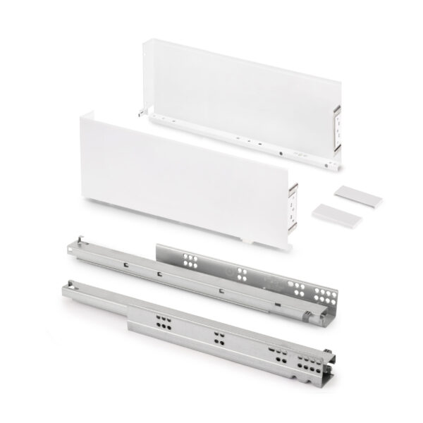 Emuca Tiroir extérieur Simplex 25kg hauteur 159mm, profondeur 440mm, acier, peint en blanc