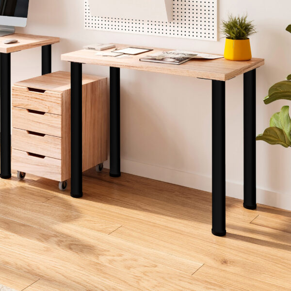 Emuca Lot de 4 pieds de table, diamètre 60mm, H 830mm, Acier, Peint en noir – Image 6