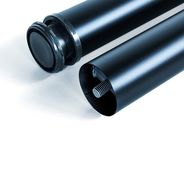 Emuca Lot de 4 pieds de table, diamètre 60mm, H 830mm, Acier, Peint en noir – Image 2