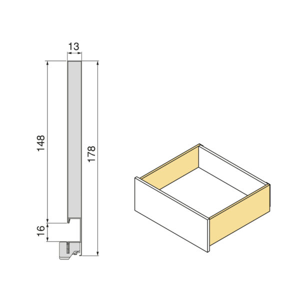 Emuca Tiroir extérieur Protone 30kg , coulisses à sortie totale et fermeture amortie, hauteur 178mm, profondeur 400mm, Acier, Peint en blanc – Image 8