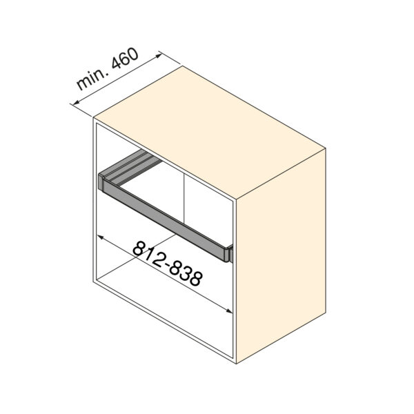 Emuca Rack avec glissières à extension totale et à fermeture douce pour accessoires d'armoire Quartz, 812-838mm, Aluminium et plastique, Titane – Image 22