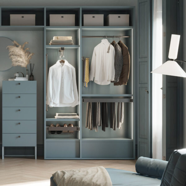 Emuca Porte-vêtements extractible Quartz pour armoire, Plastique et Aluminium, Titane – Image 3