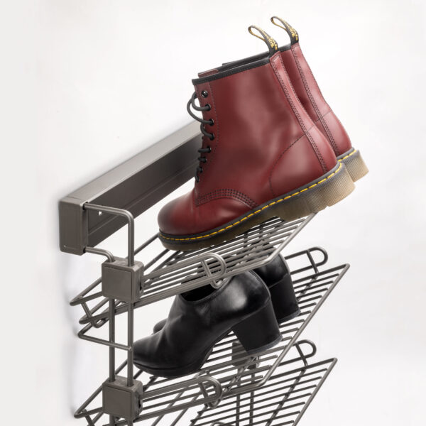 Emuca Porte-chaussures latéral coulissant pour placards et dressing Quartz, Droite, Acier, Titane – Image 3