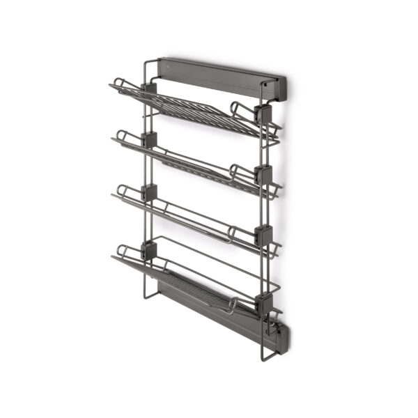 Emuca Porte-chaussures latéral coulissant pour placards et dressing Quartz, Droite, Acier, Titane