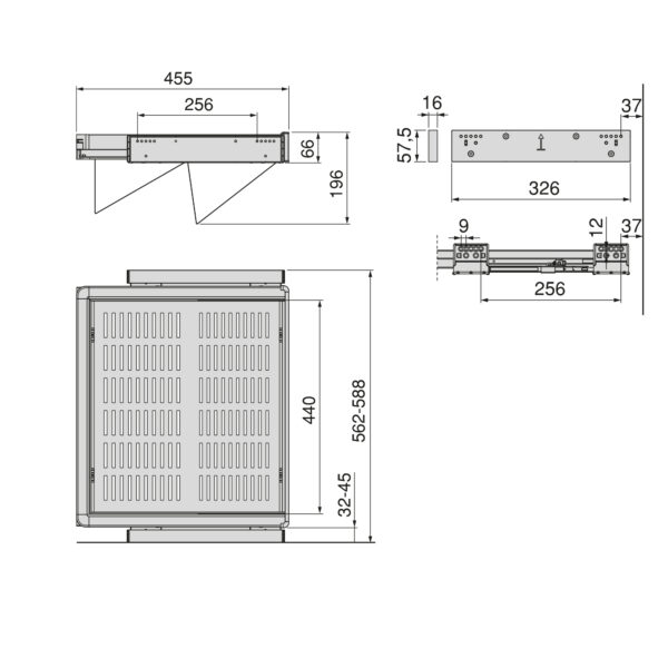 Emuca Kit de range-chaussures extractible pour armoires Quartz, réglable, module 600mm, Acier, aluminium et plastique, Titane – Image 11