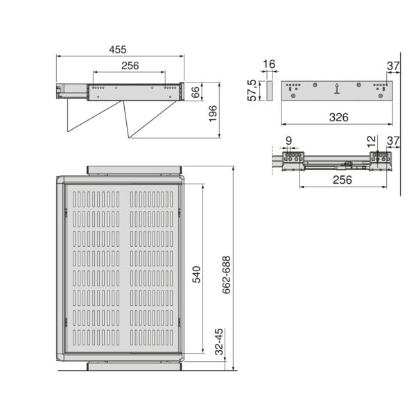 Emuca Kit de range-chaussures extractible pour armoires Quartz, réglable, module 700mm, Acier, aluminium et plastique, Titane – Image 11